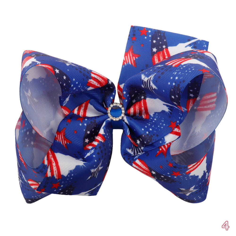 Big American Flag Hair Bows | Independence Day Hair Clips