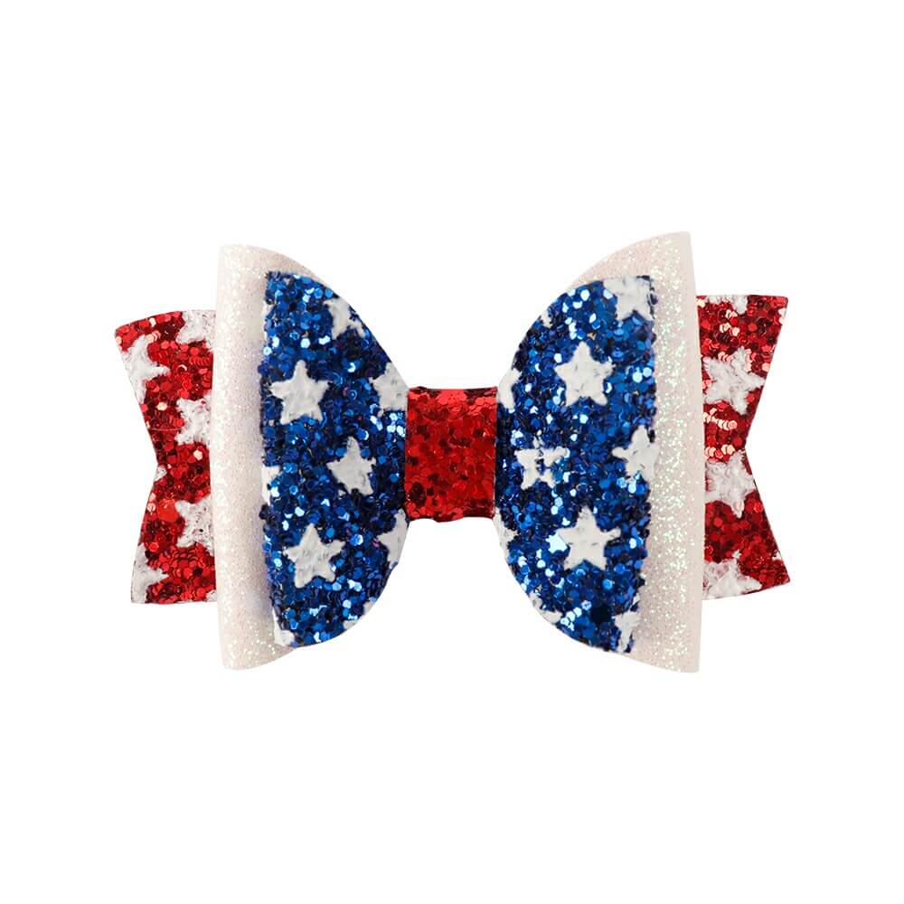 4th of July Glitter Hair Clips