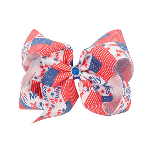 4th of July Soft Leather Hair Bows