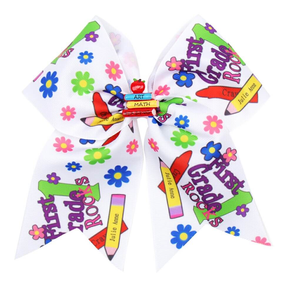 BACK TO SCHOOL Cheer Bow with Hair Clips