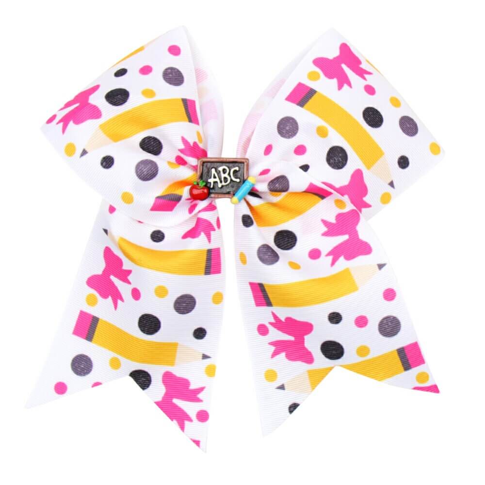 BACK TO SCHOOL Cheer Bow with Hair Clips