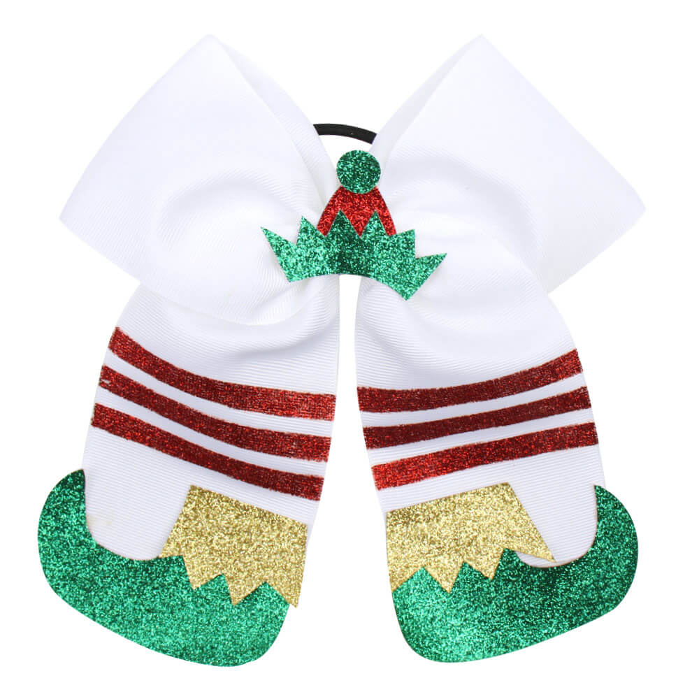 Christmas Glitter Shoes Cheer Bows