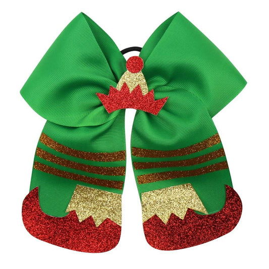 Christmas Glitter Shoes Cheer Bows