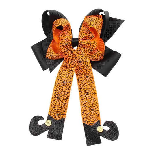 Funny Halloween Hair Bows with Glitter Boots