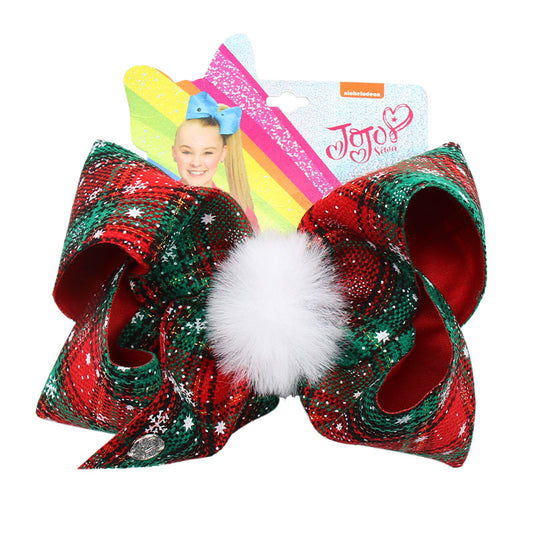 Snowflake Pompom Jojo Hair Bows