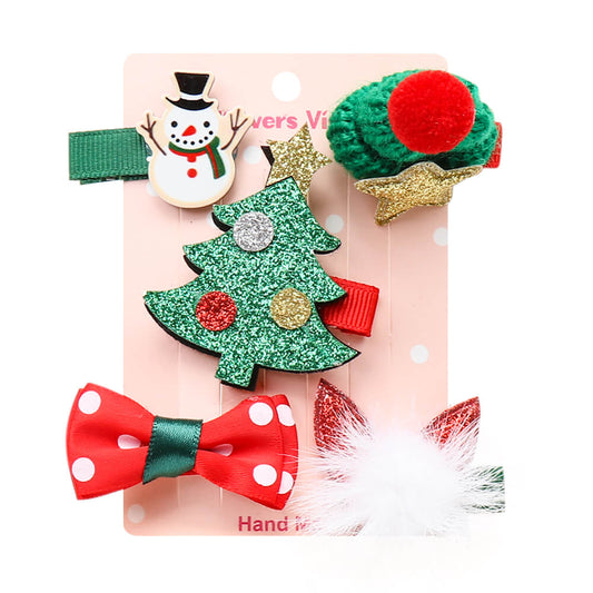 5 Pcs/pack Christmas Party Cute Hair Clips