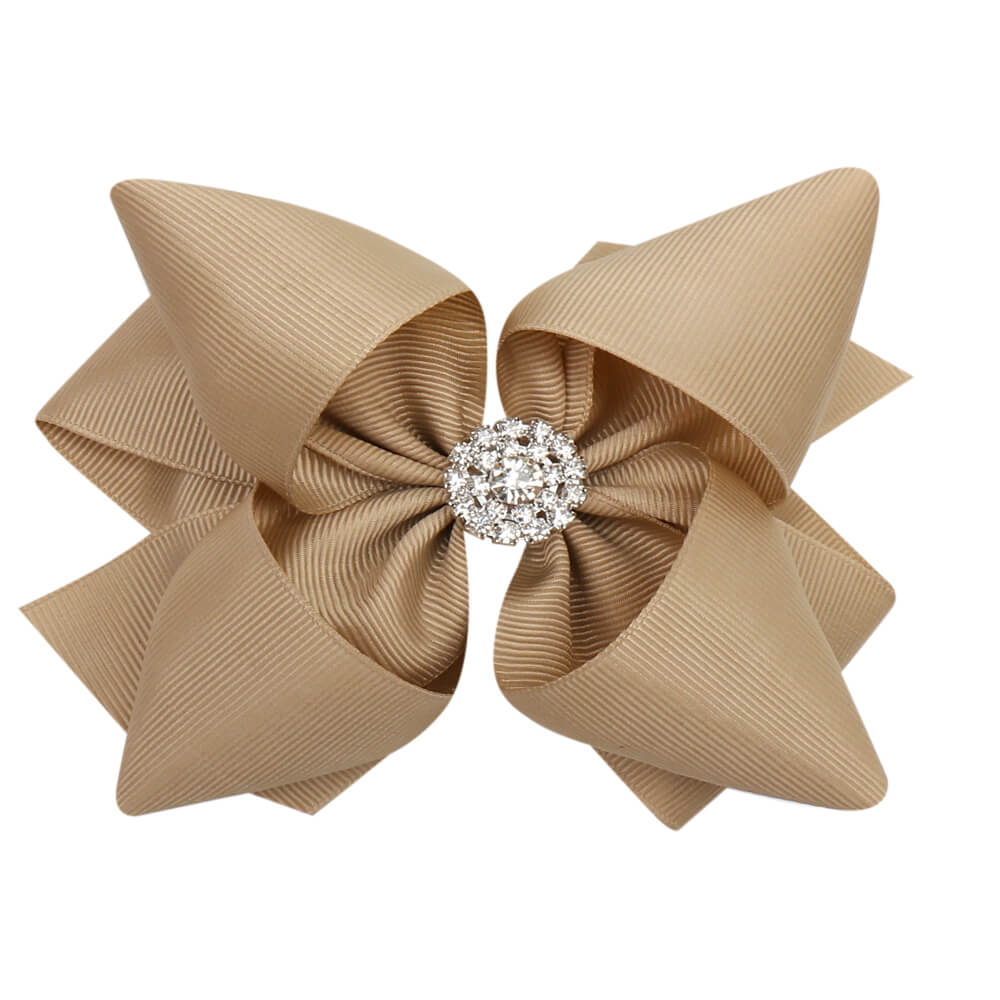 5'' Solid Stacked Rhinestone Hair Bows