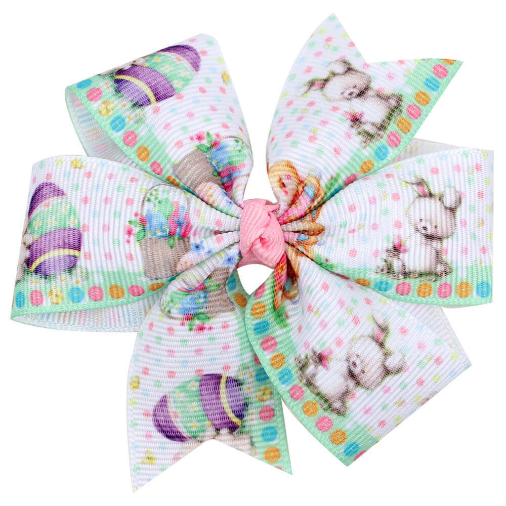 Pretty Bunny Easter Hair Bow Clips