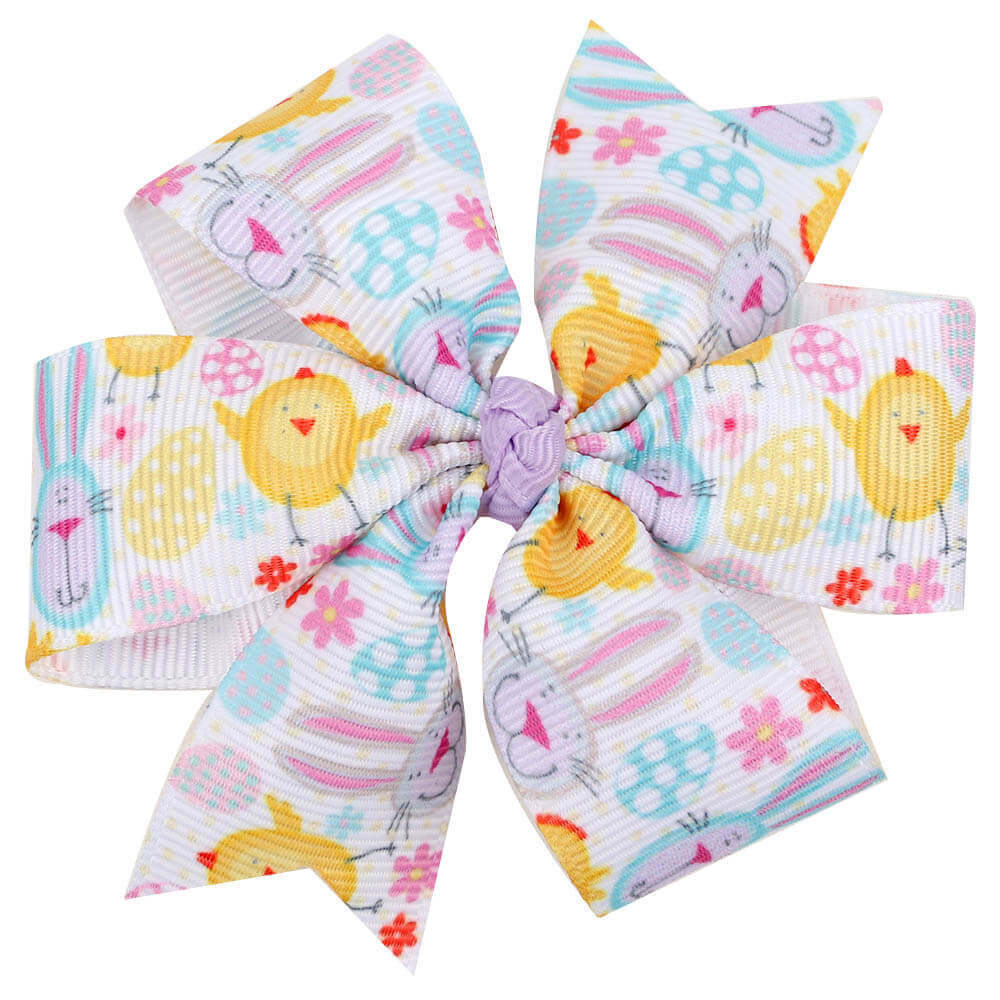 Pretty Bunny Easter Hair Bow Clips