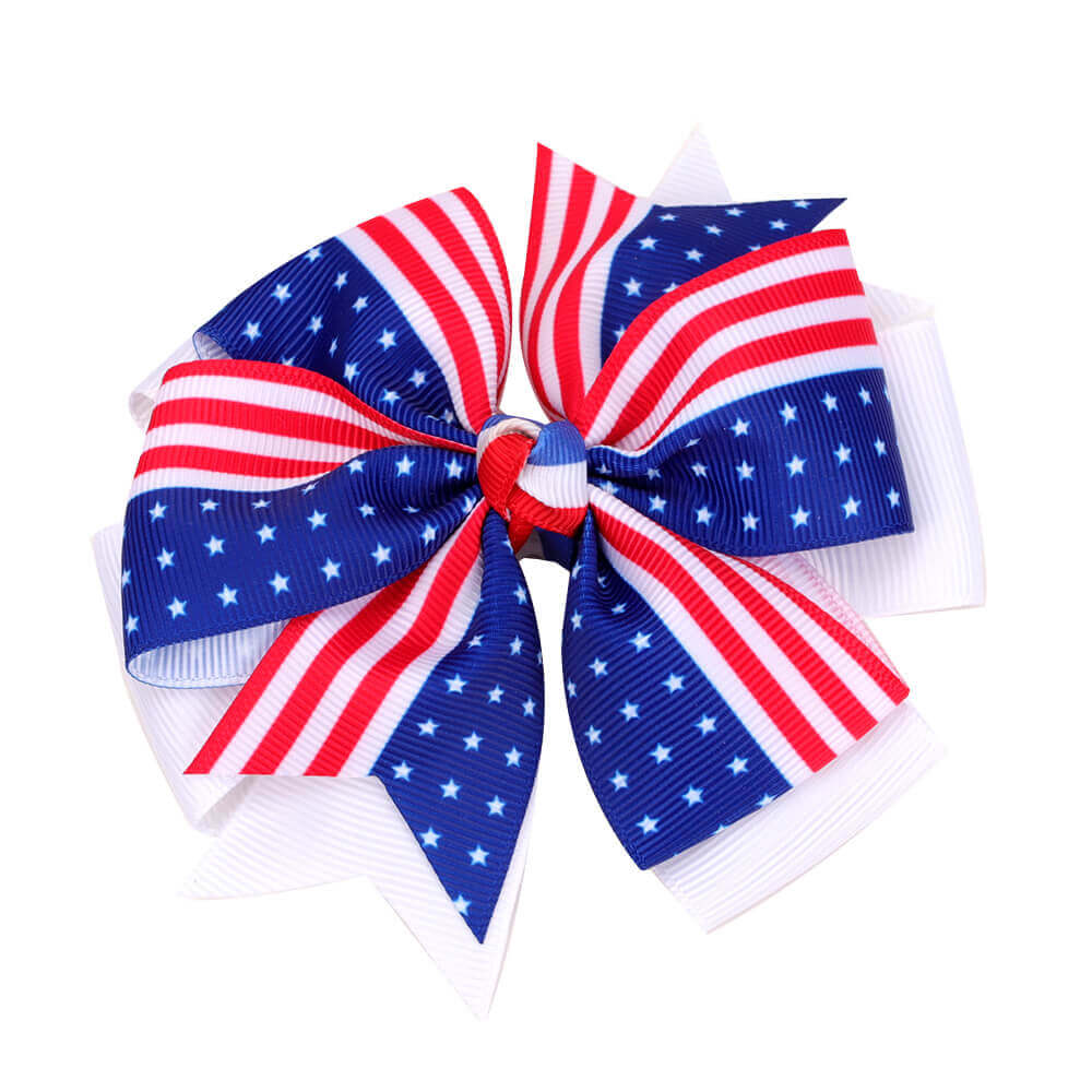 4th of July Flag Pinwheel Hair Bows
