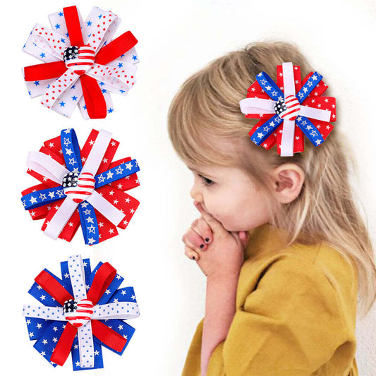 4th of July Grosgrain Hair Bows