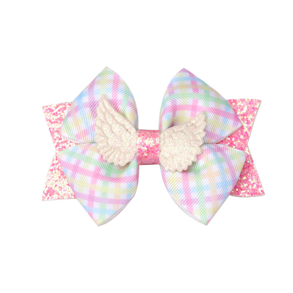 Grids Hair Bow Clips