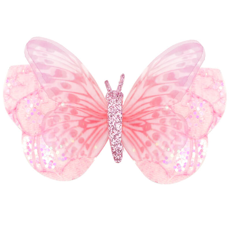 pink butterfly hair clips