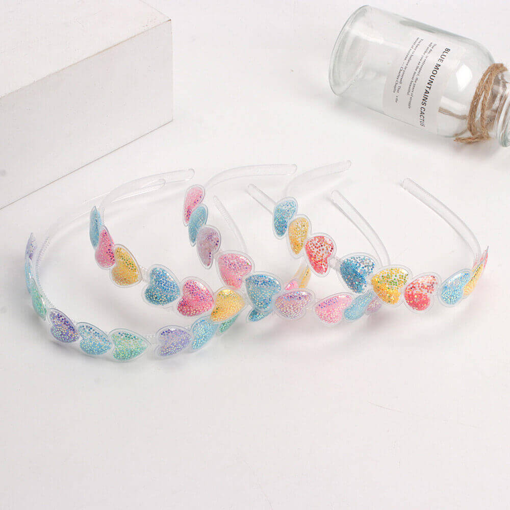 Colorful Quicksand Heart Headbands
