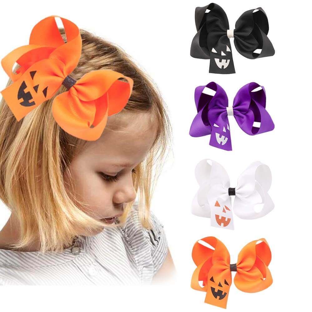 5 Inches Halloween Hair Bow Clips