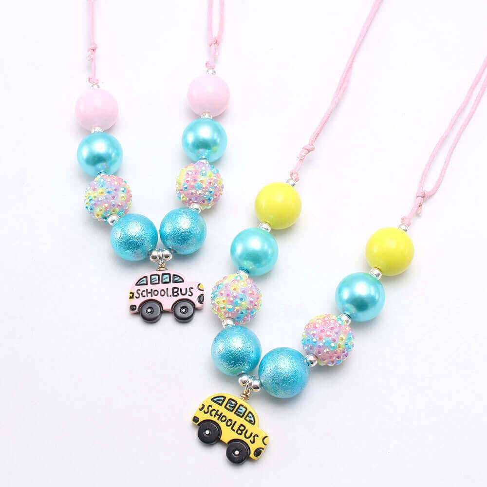 Back to School Bus Girl Necklace