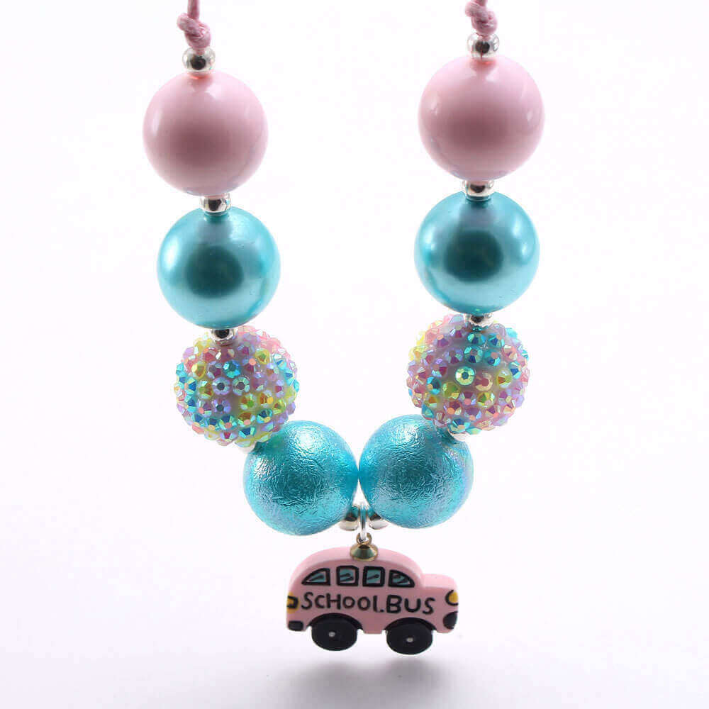 Back to School Bus Girl Necklace