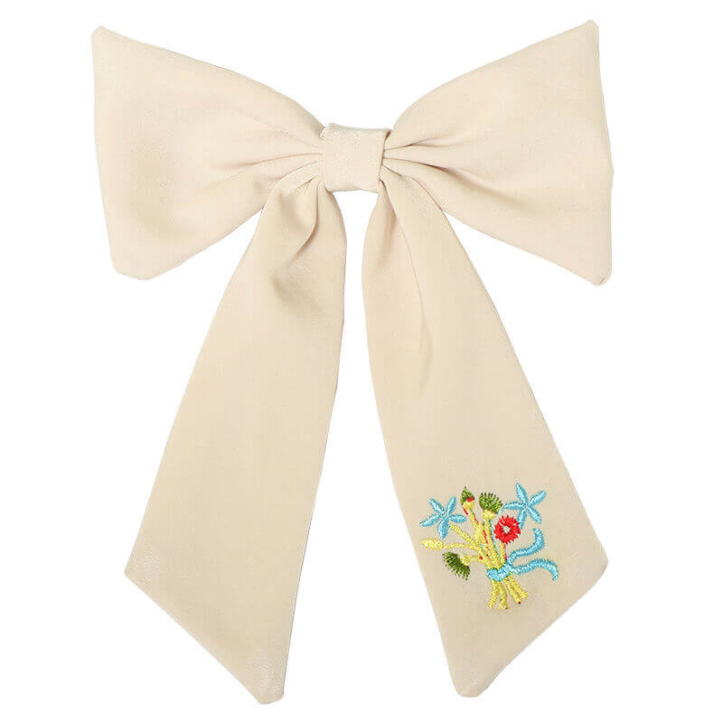Embroidery Flowers Cheer Bows