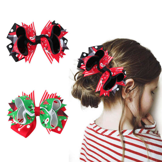 5'' Christmas Reindeer Hair Bows