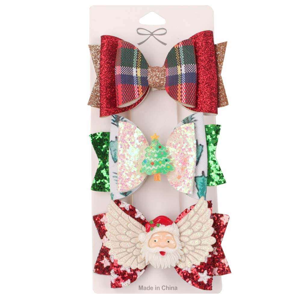 3PCS Christmas Grids Hairpins