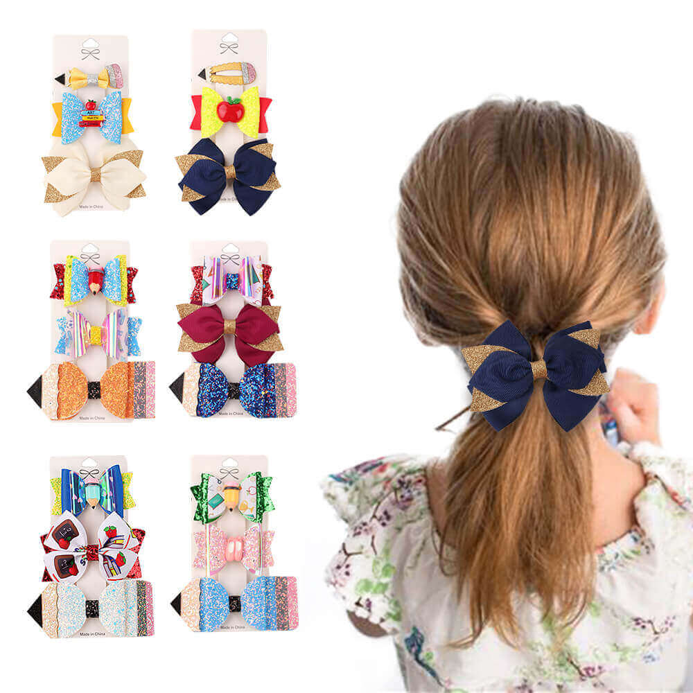 3PCS Back to School Pencil Hair Clips
