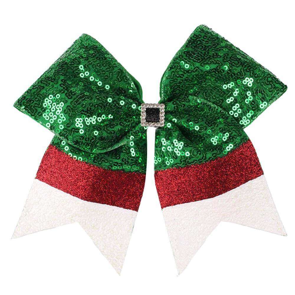 Christmas Sequin Cheer Bows with Clips