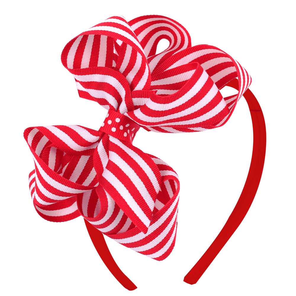 Large Bow Stripes Girl Hair Bands