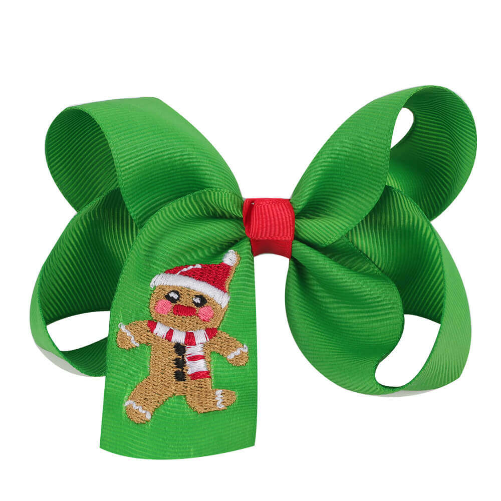 Christmas Embroidery Pattern Hair Bows