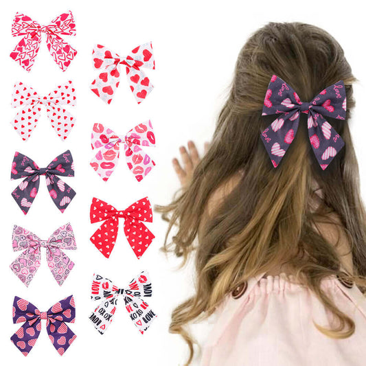 Valentine's Day Cute Girl Cheer Bows