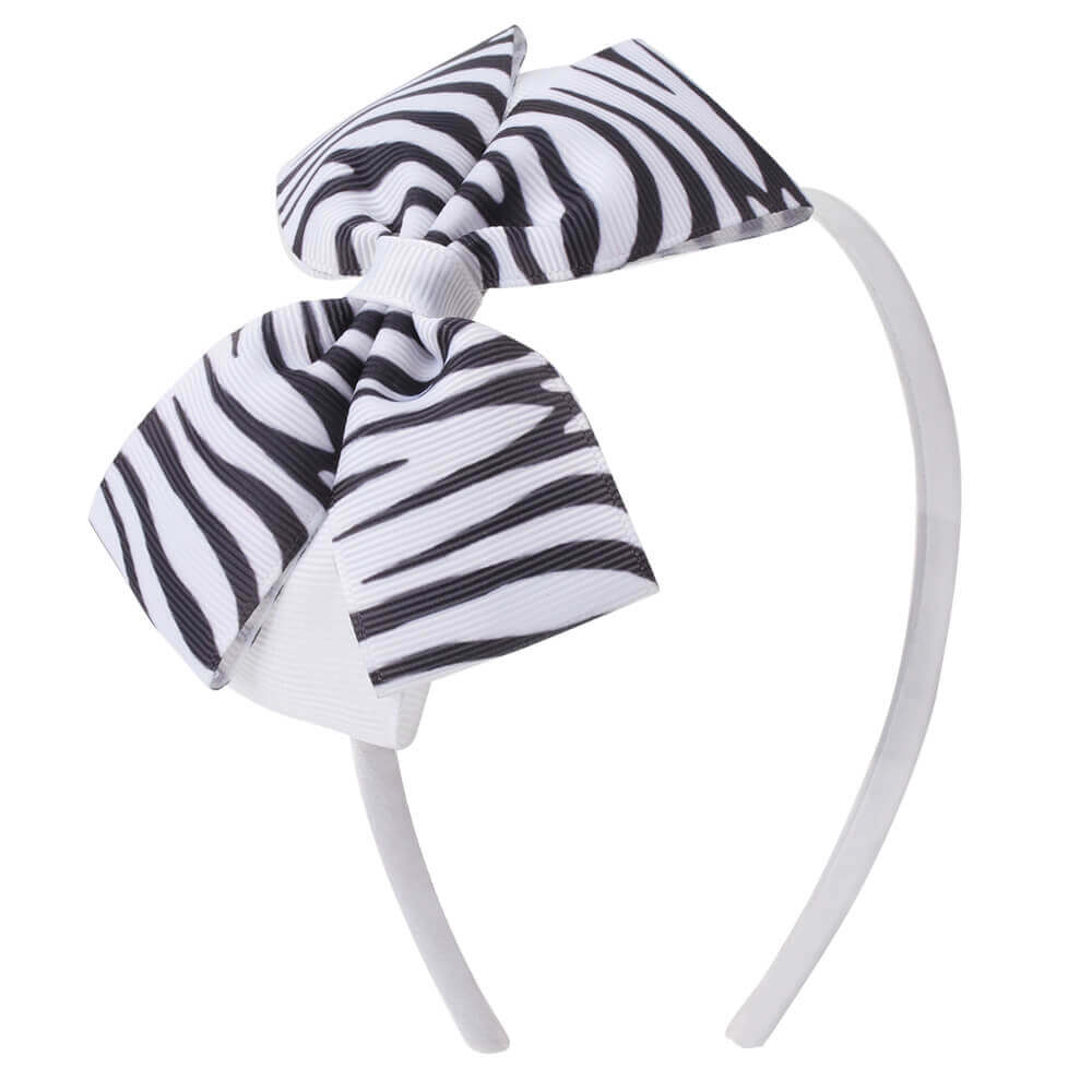 Zebra Print Bow Girl Headbands