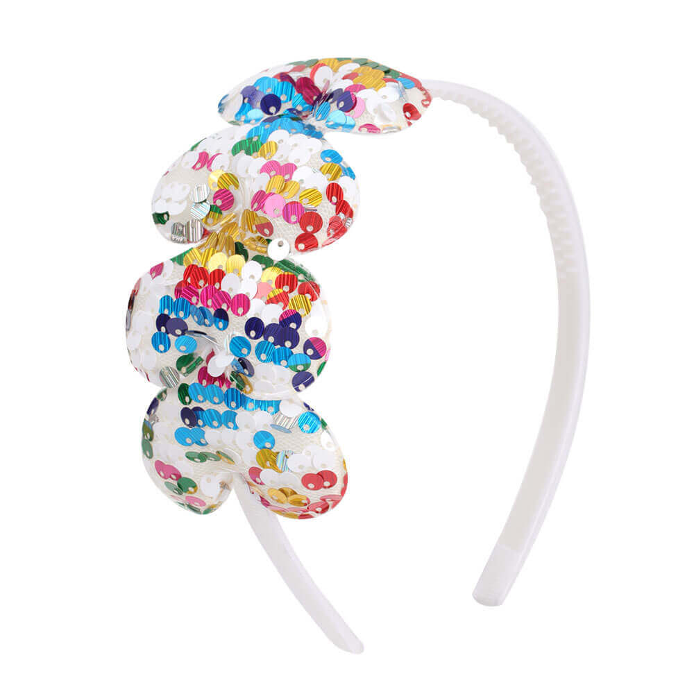 Colorful Sequin Love Heart Headbands