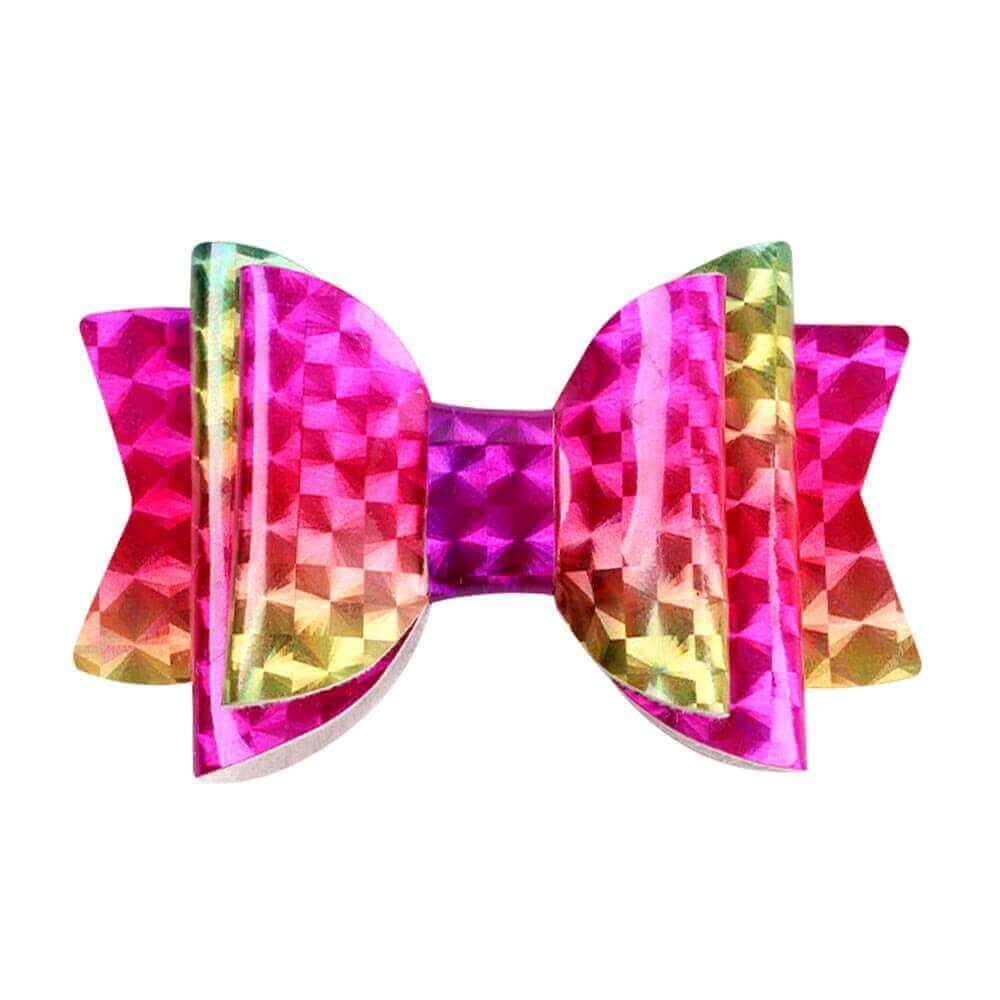 Laser Leather Bow Hair Barrettes for Girls