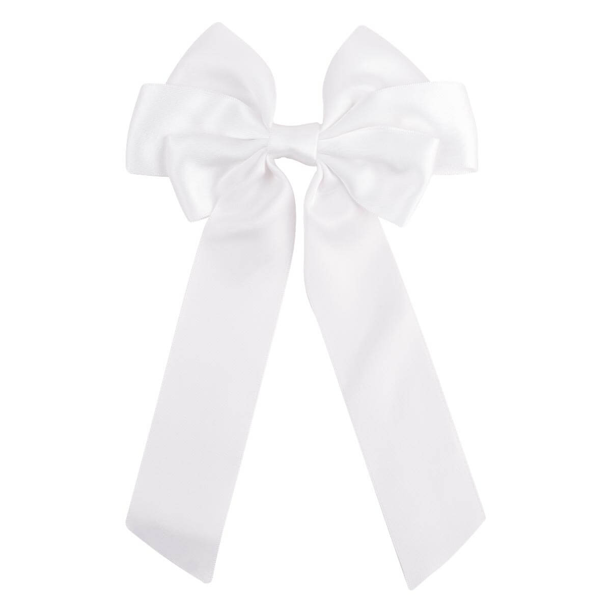 5.5'' White Navy Satin Hair Bows