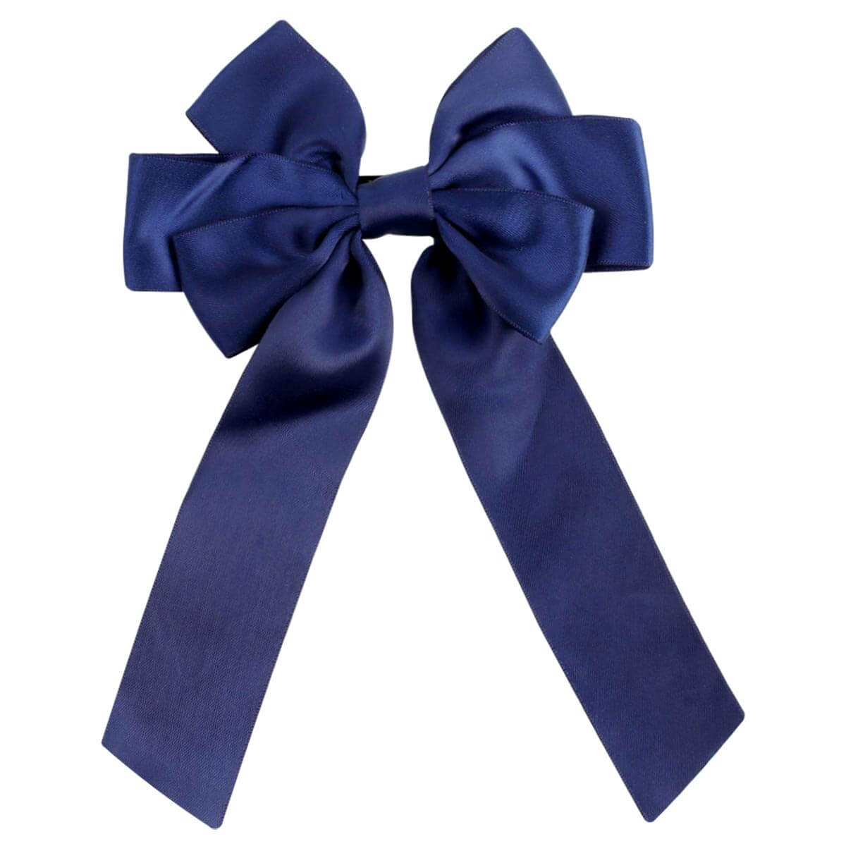 5.5'' White Navy Satin Hair Bows