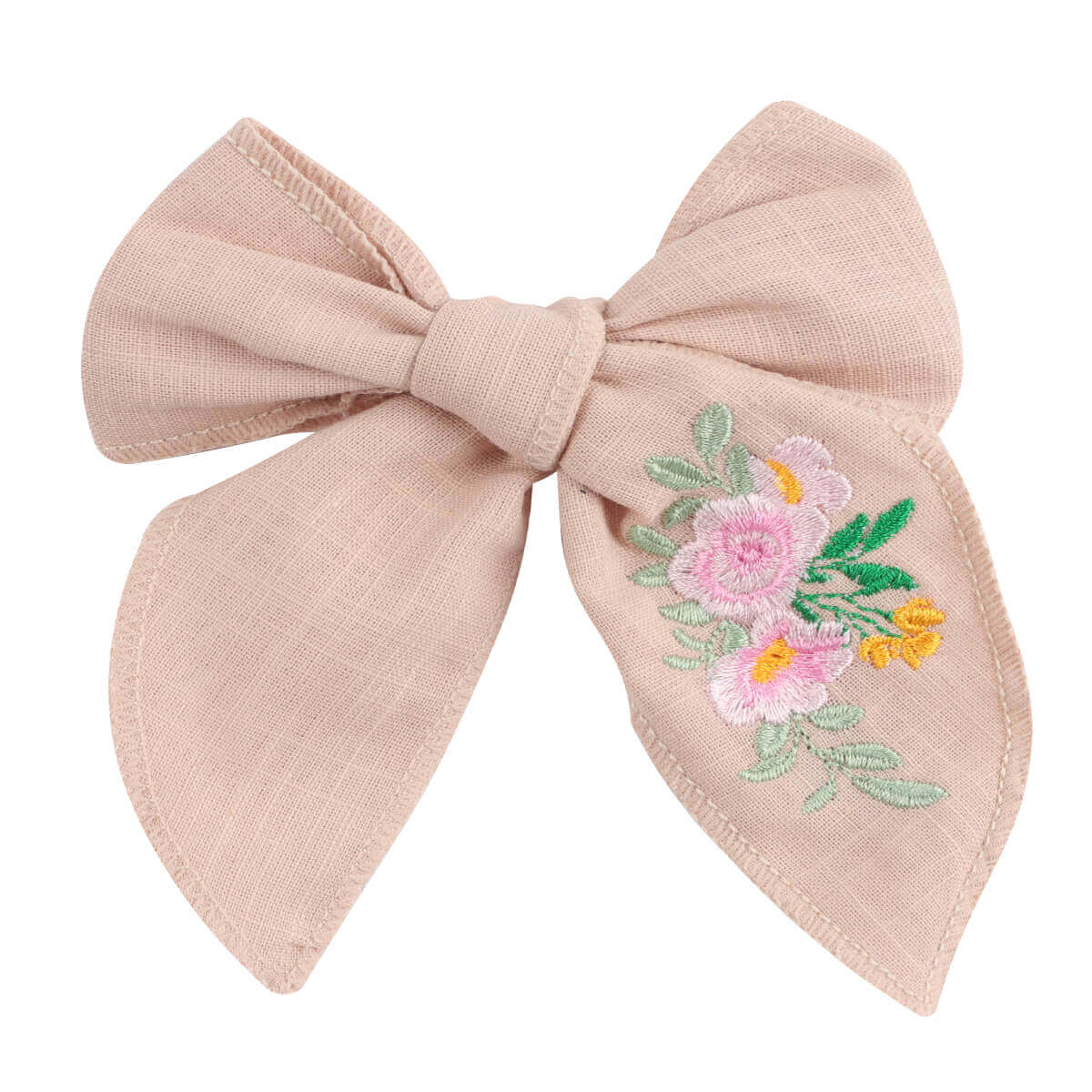 4'' Embroidery Flower Linen Fable Bows