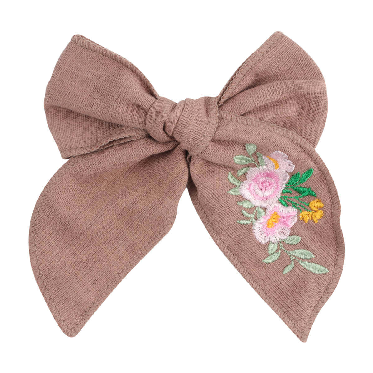 4'' Embroidery Flower Linen Fable Bows