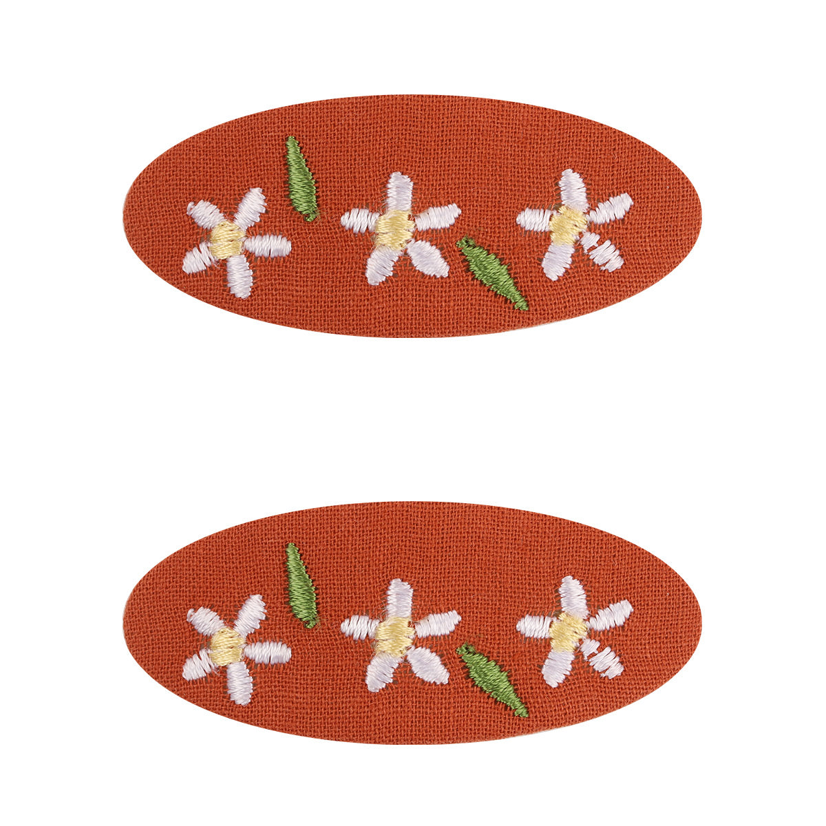 2PCS Embroidered Fruit Flower Snap Clips