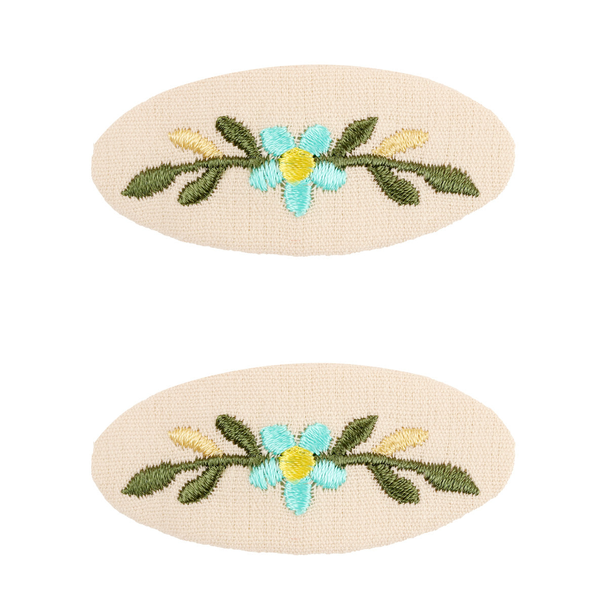 2PCS Embroidered Fruit Flower Snap Clips