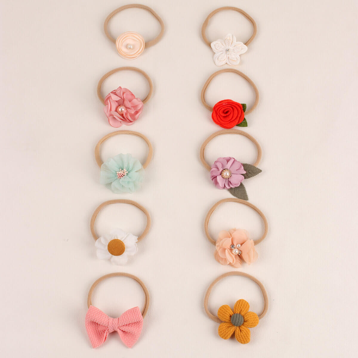 10PCS Handmade Flower Toddler Headbands