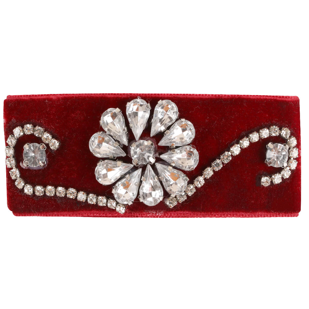 Red Velvet Hair Clips with Crystal