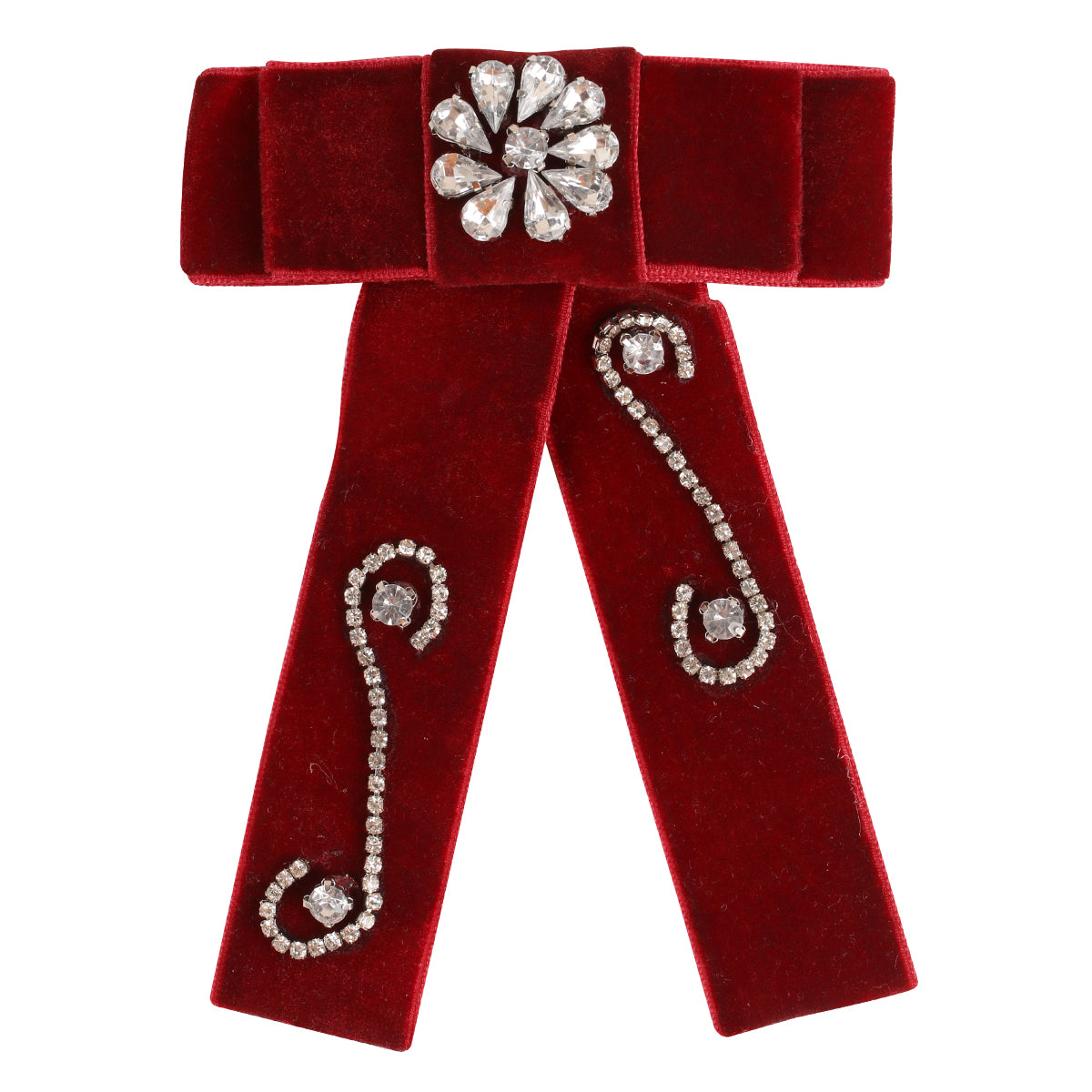Red Velvet Hair Clips with Crystal