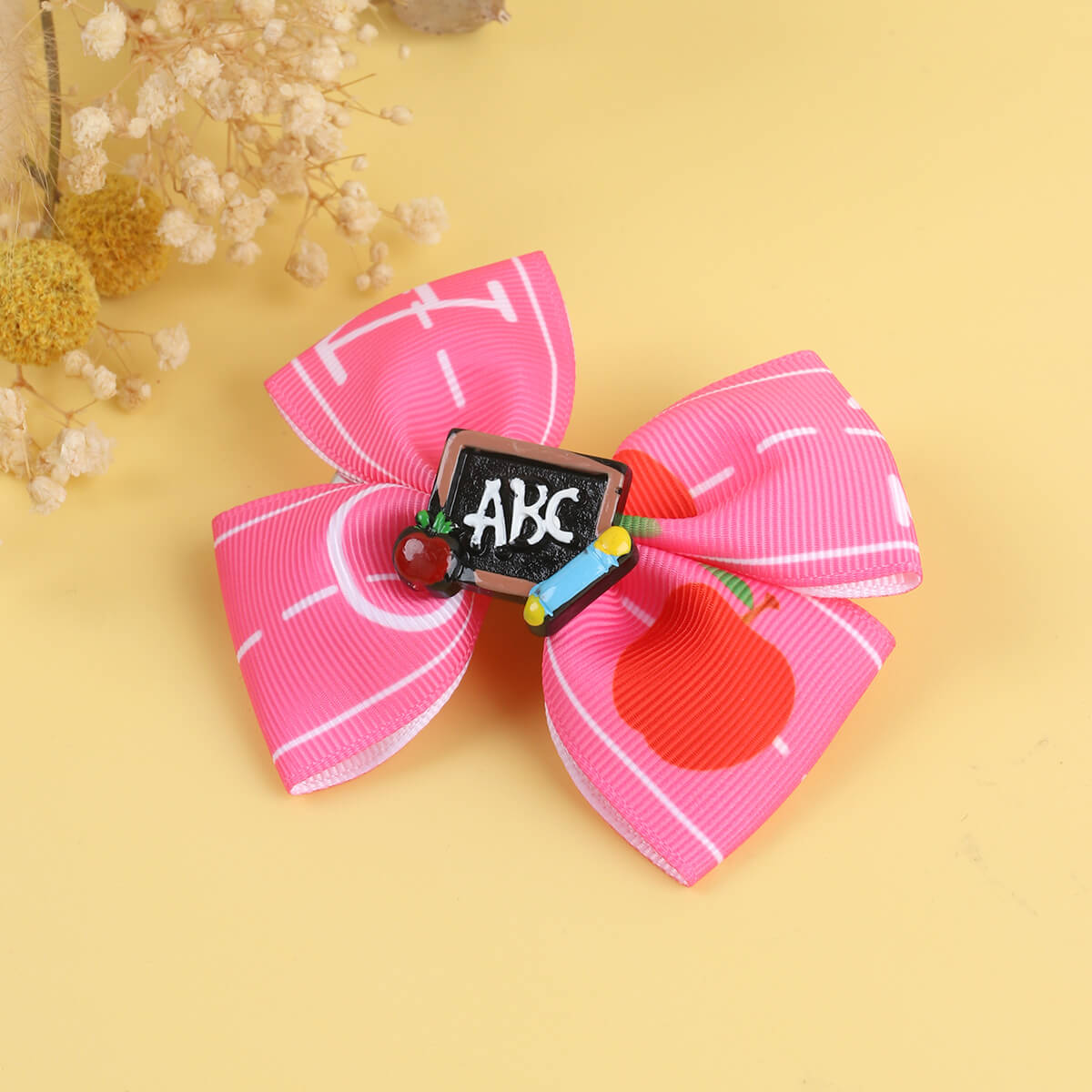 4'' Back to School Apple Hair Bows