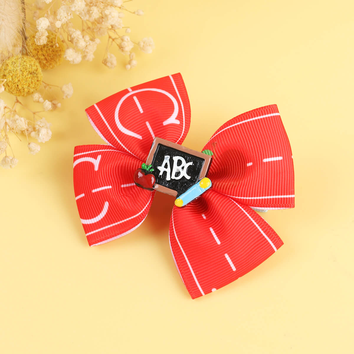 4'' Back to School Apple Hair Bows
