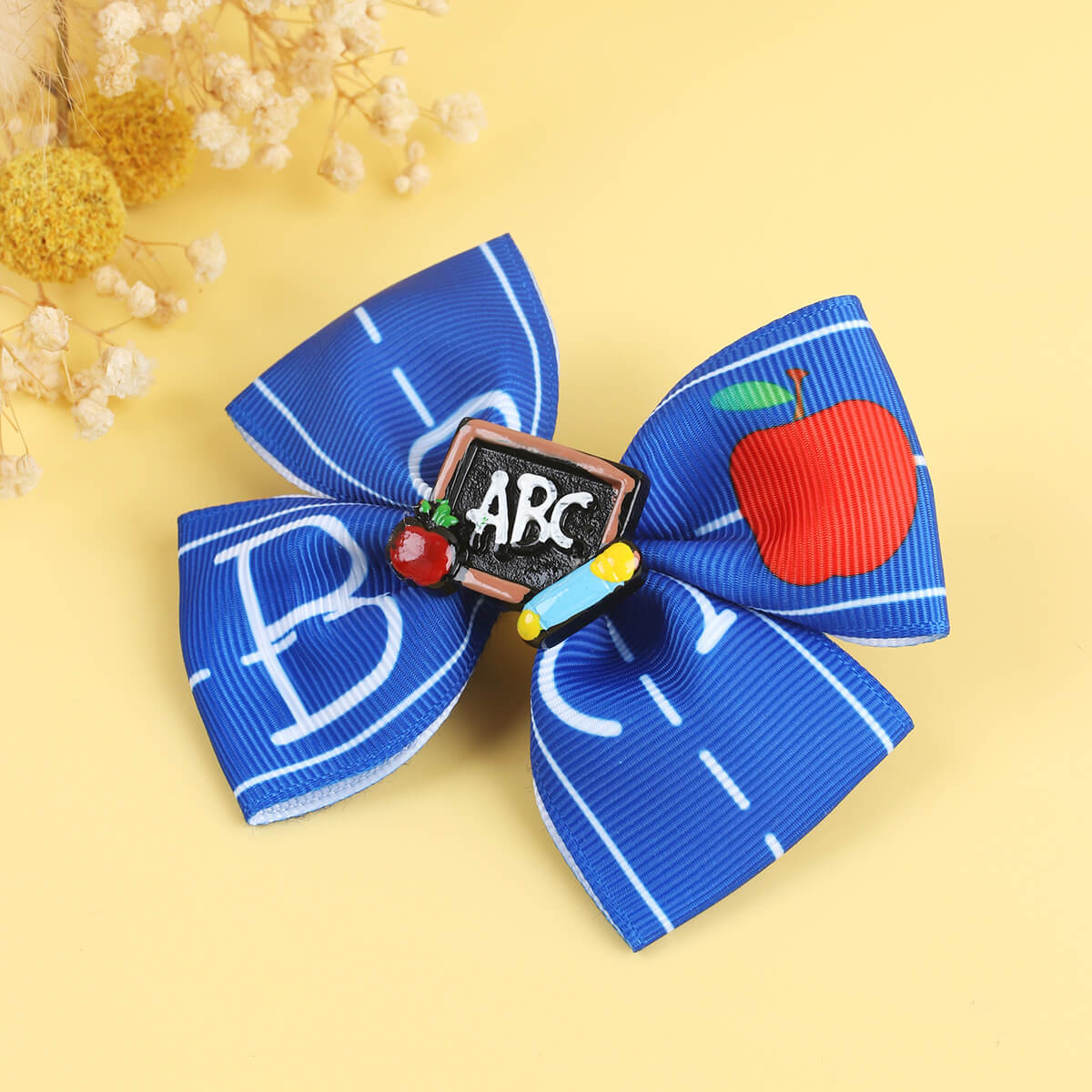 4'' Back to School Apple Hair Bows