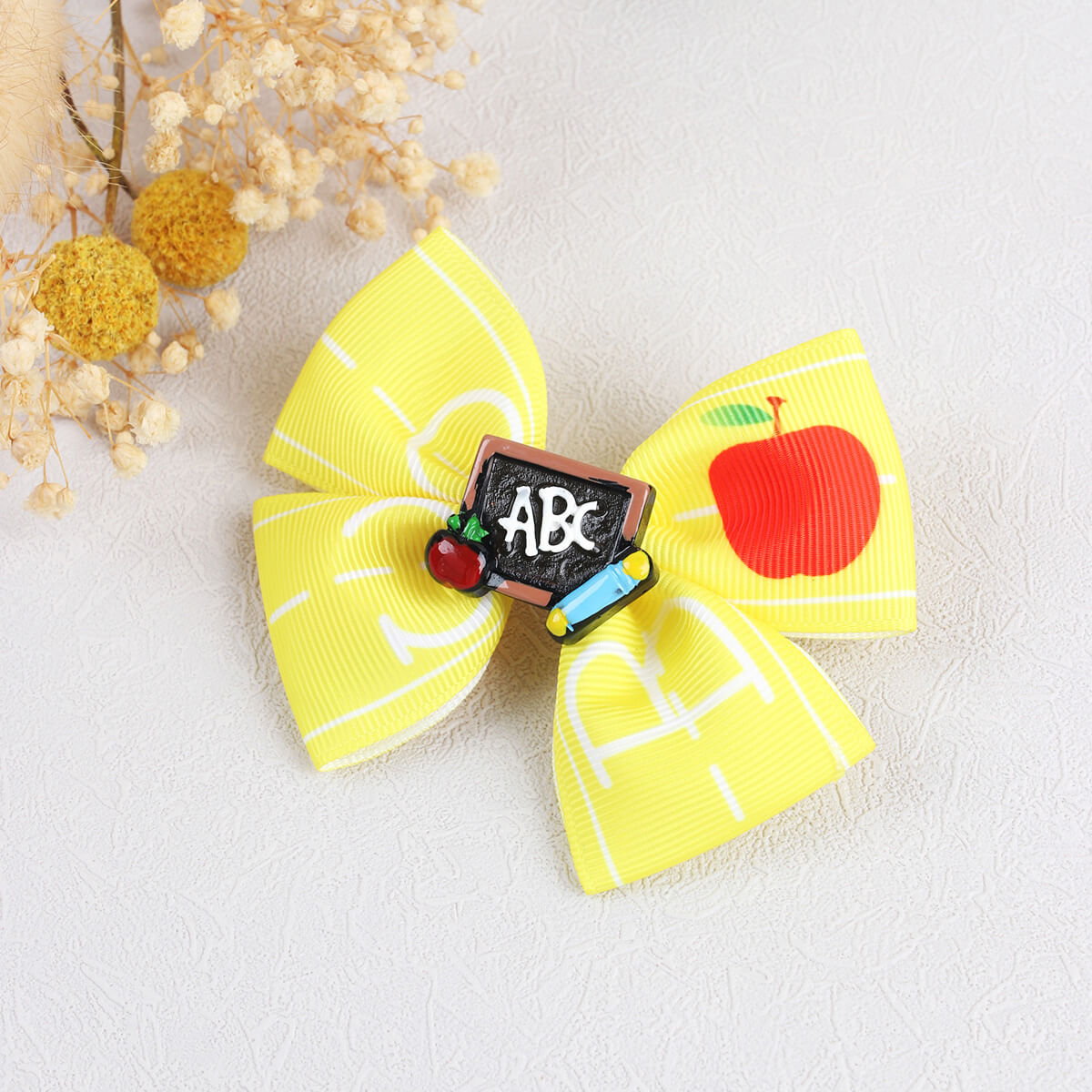4'' Back to School Apple Hair Bows