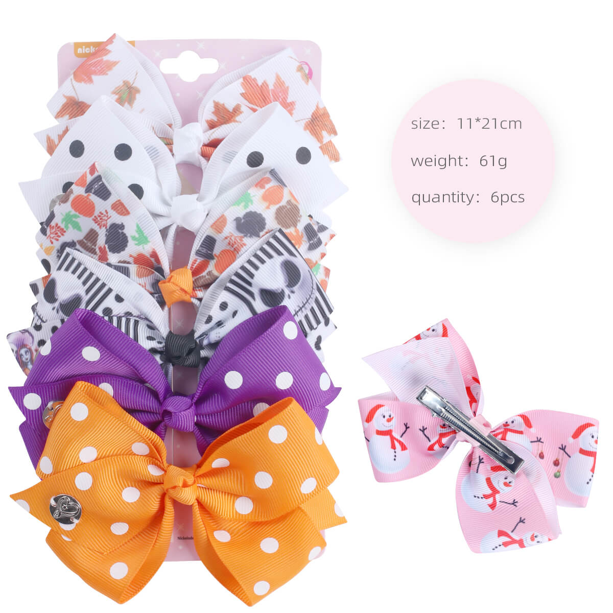 6PCS Cartoon Jojo Hair Bow Pack