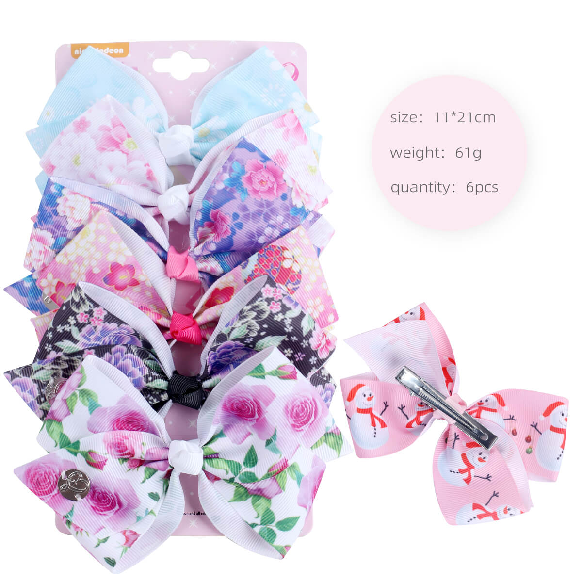 6PCS Cartoon Jojo Hair Bow Pack