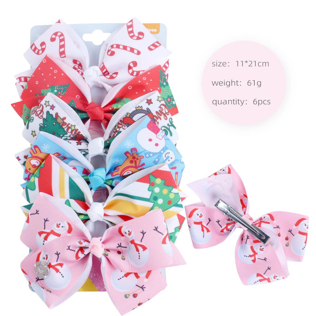 6PCS Cartoon Jojo Hair Bow Pack