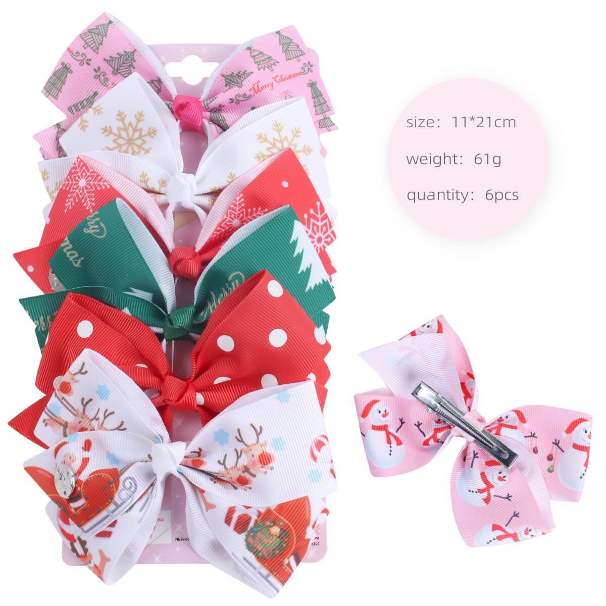 6PCS Cartoon Jojo Hair Bow Pack