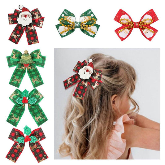 3'' Christmas Golden Elk Hair Bows